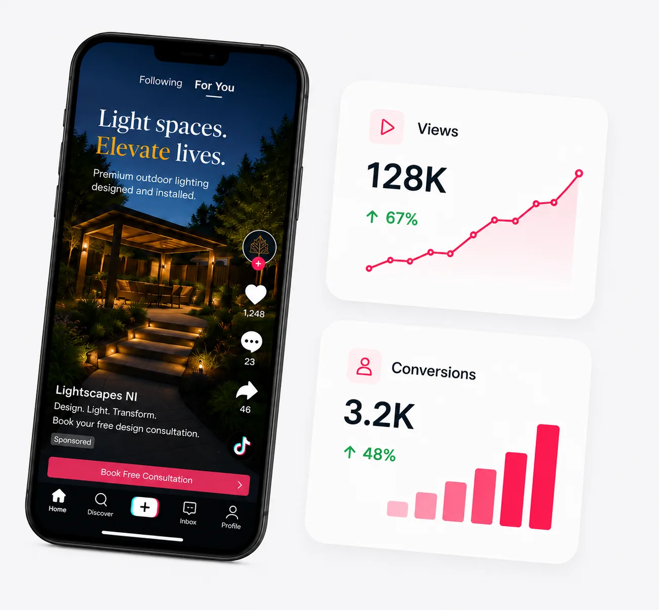 Sales reels shown on phone screens